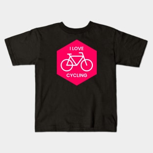 Mountain Cycling Bike Bicycle Biking Lover Pink Kids T-Shirt